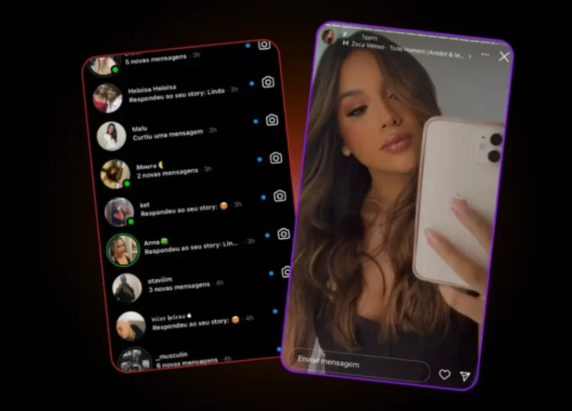 Mockup de conversas no Instagram